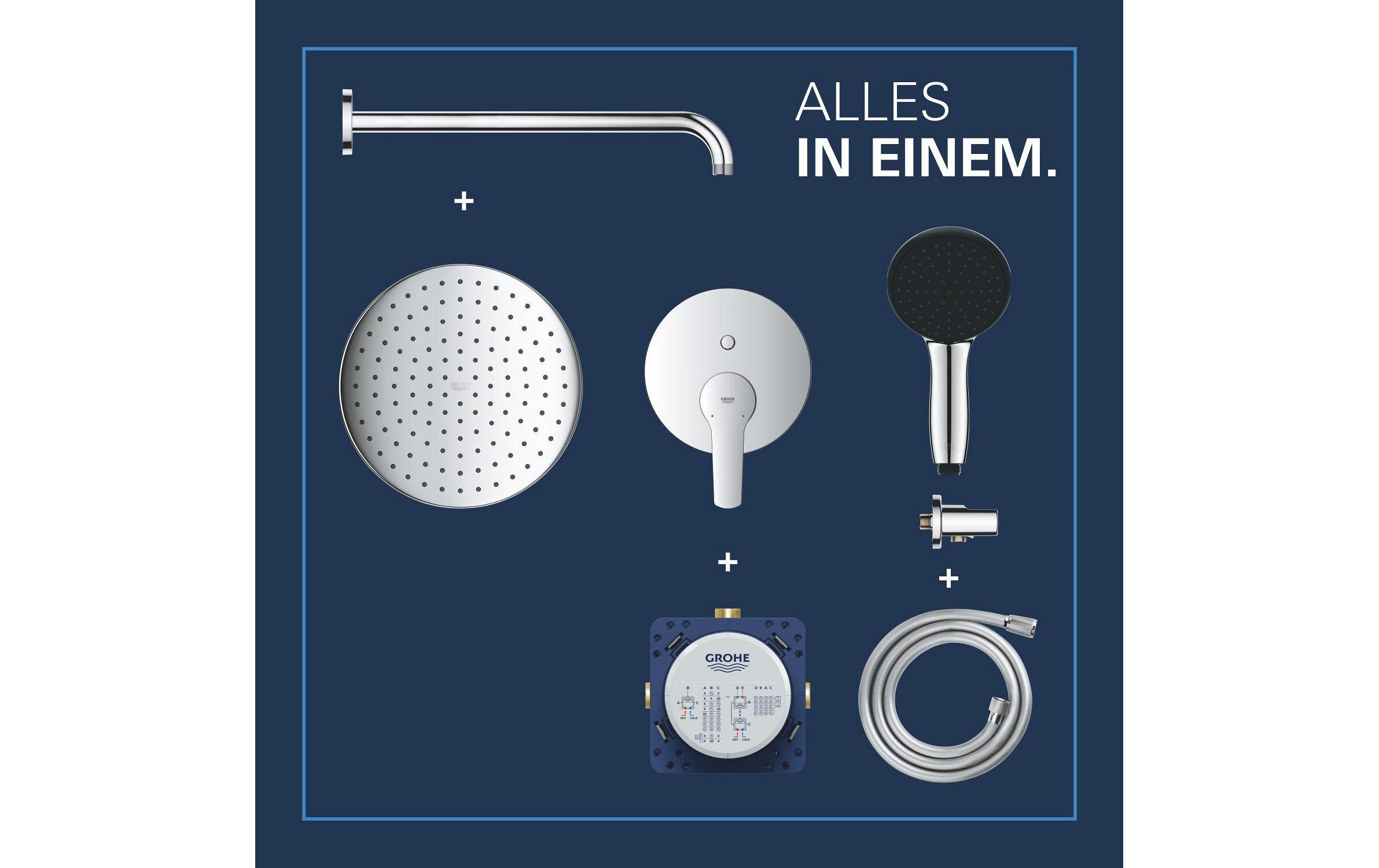 Duschsystem Vitalio Start 250 Chrom<br>Wassersparende Duschsäule inkl. Umsteller