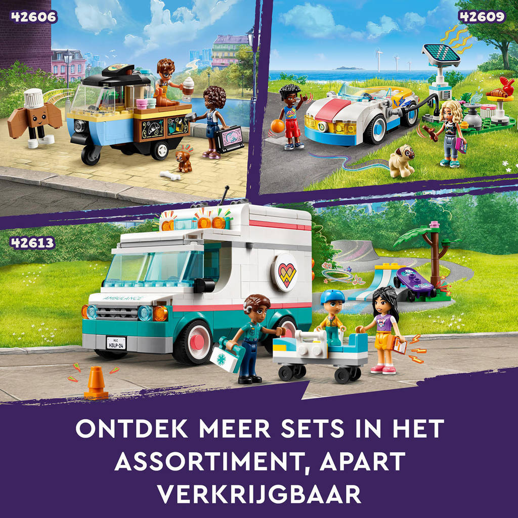 Goed om het fantasiespel te stimulerenHotdogfoodtruck Speelgoed Voertuig Set met Mini Poppetjes en Kat 42633