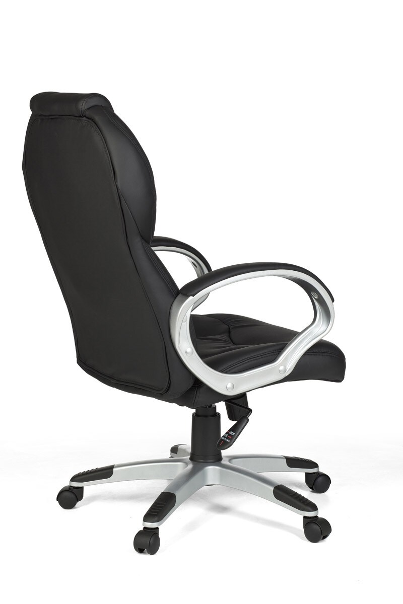 KADIMA DESIGN Chefsessel PALERMO, Lendenwirbelstütze, Wippmechanik, Nylon-Fußkreuz, schwarz/braun