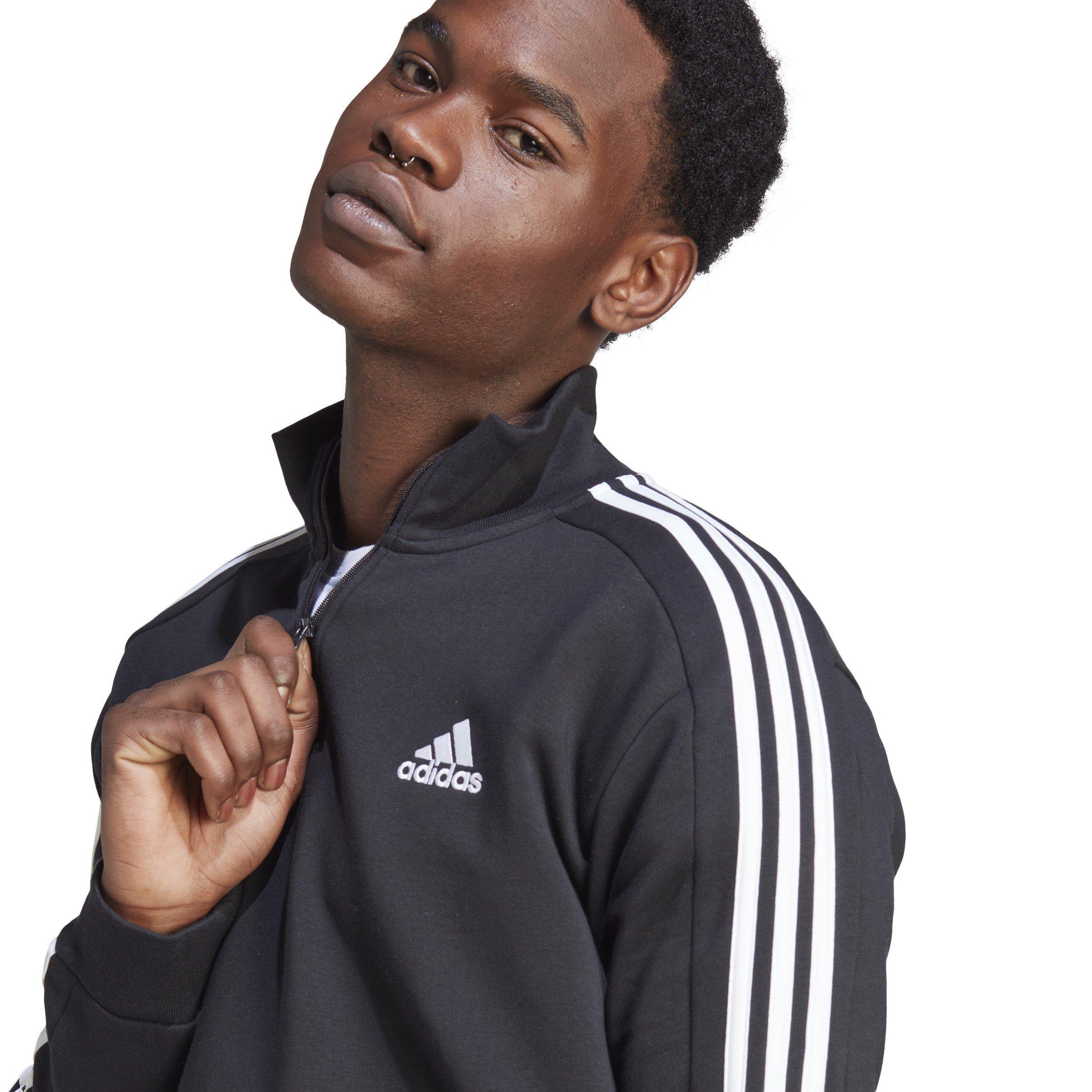 adidas 3 Stripe Zip Top Mens