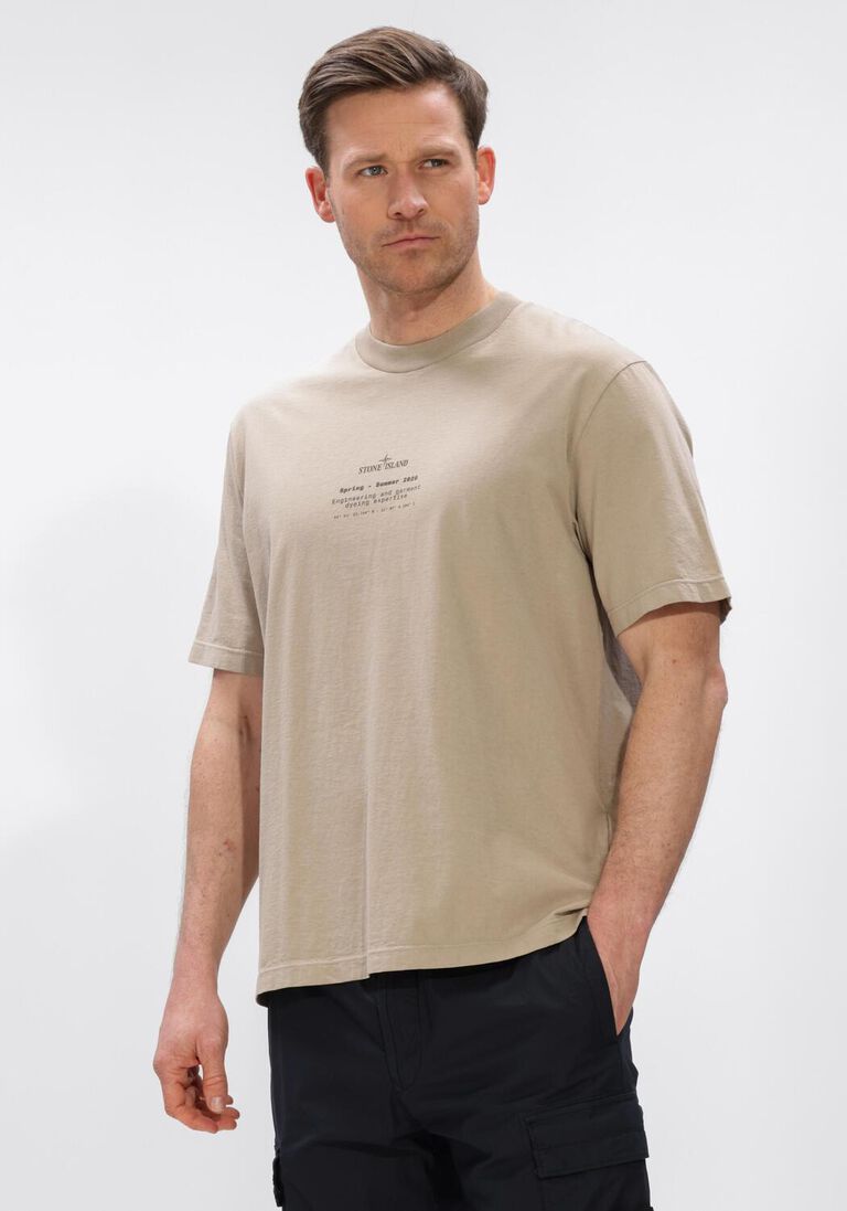 beige stone island t-shirt ss t-shirt s0285