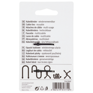 Kabelbinder fix-o-tie 4 kleuren 76mm - 4 stuks