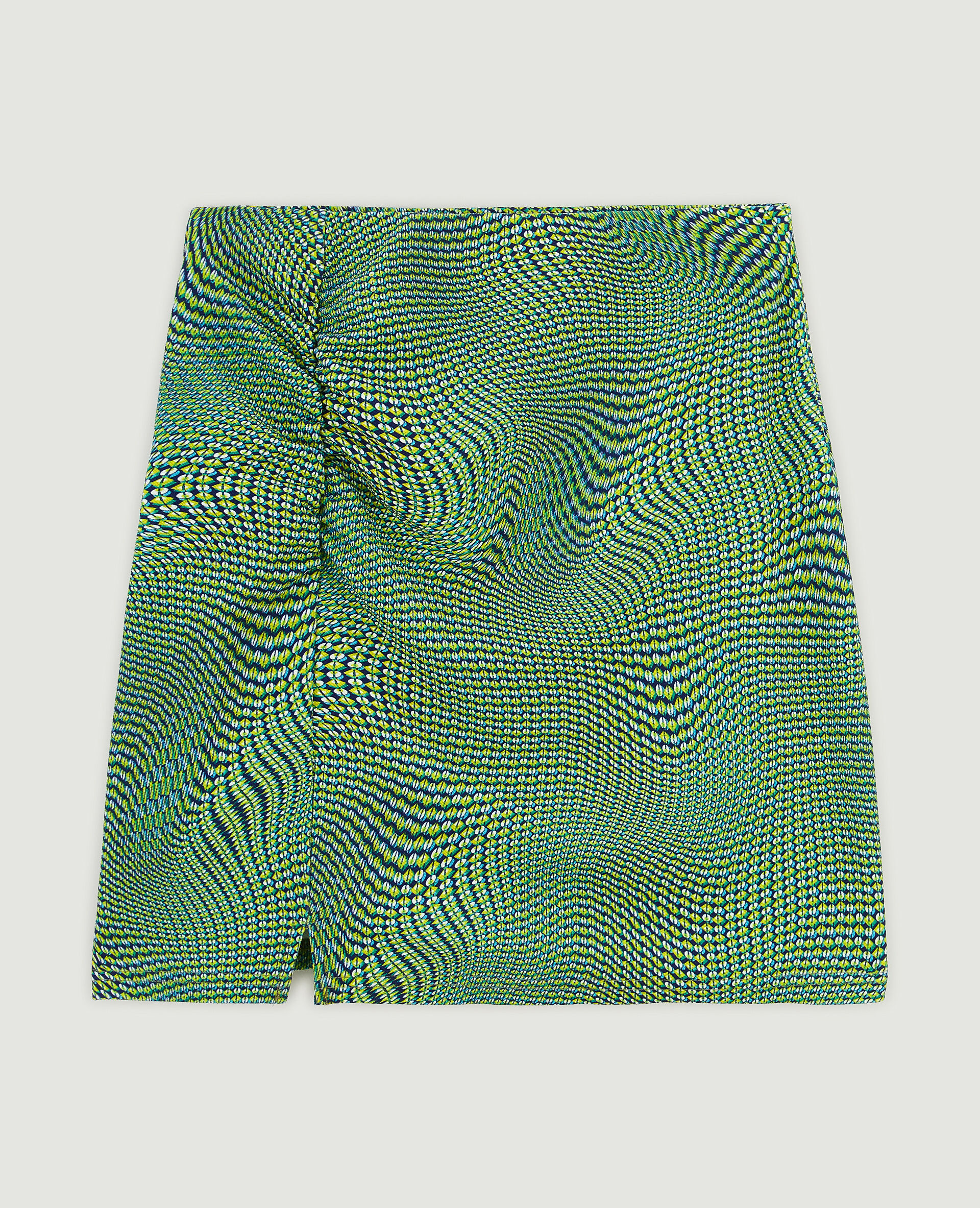 Jupe courte fronces côté - Vert kaki