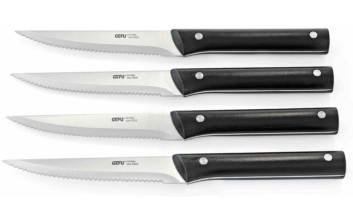 Steakmesser-Set BBQ 4-teiligExtrem scharfe Messer zum Schneiden von Pizza, Gemüse und Fleischgerichte