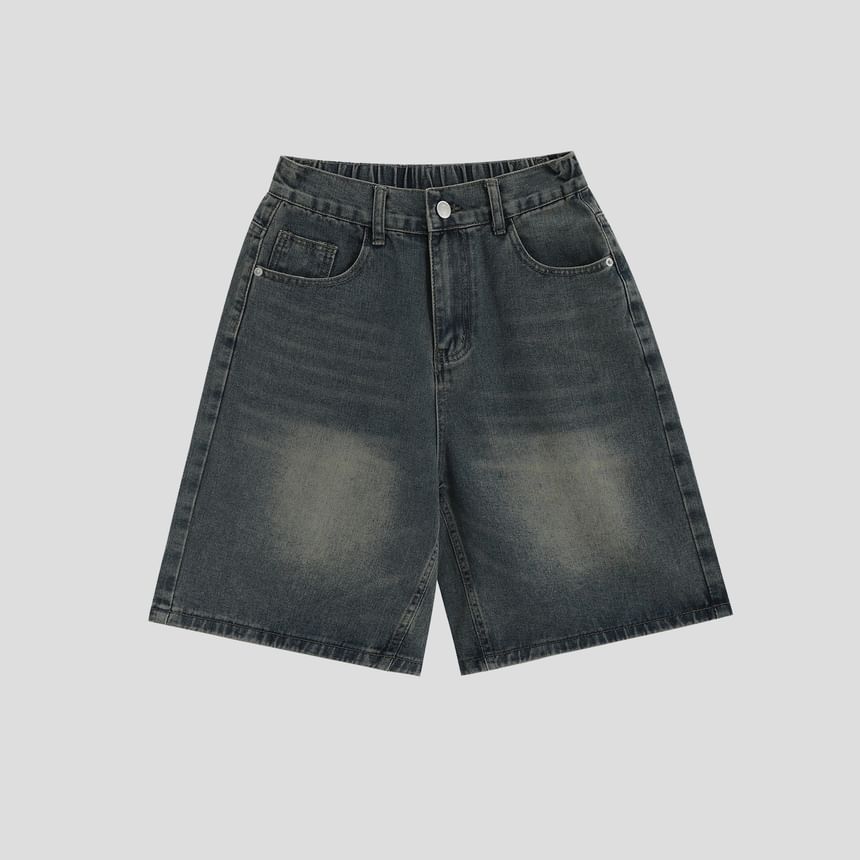 Banash - Gewassen denim shorts met hoge taille