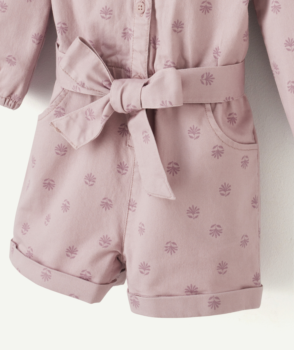 COMBISHORT BÉBÉ FILLE EN JEAN PARME AVEC MOTIFS