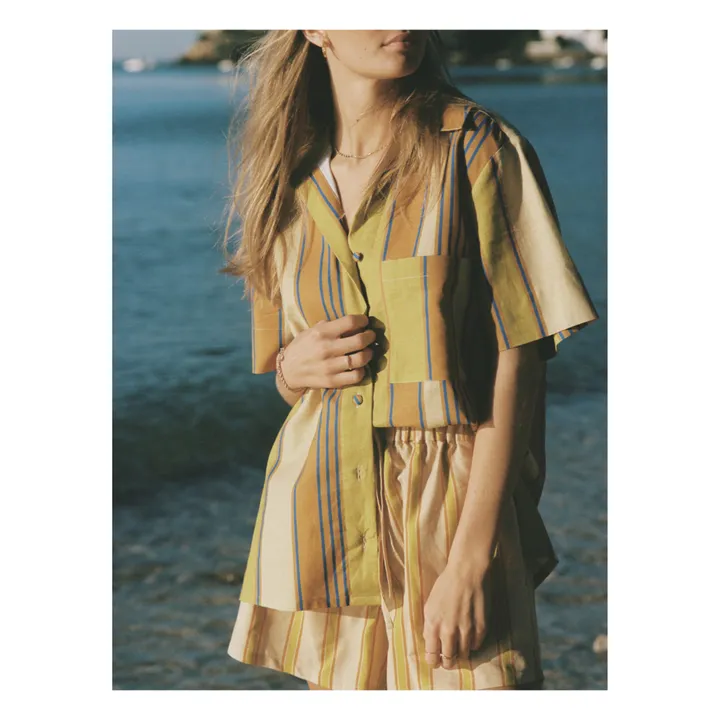 Soleil Soleil Chemise Darcy Rayures Lin | Marron