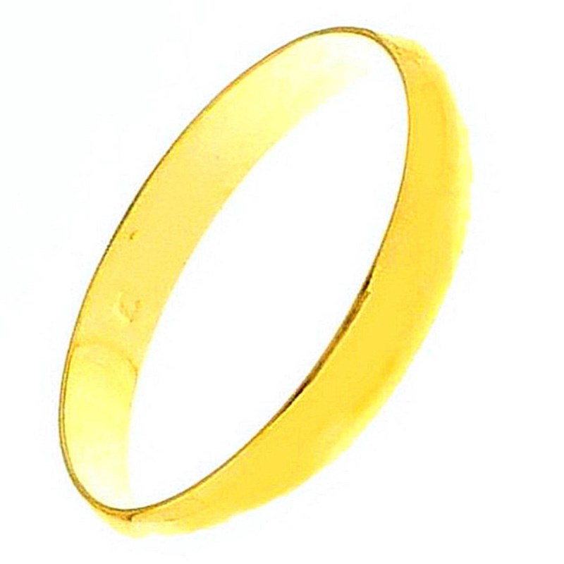 Bague alliance anneau simple taille 48 homme femme en plaqué or 2 mm de large
