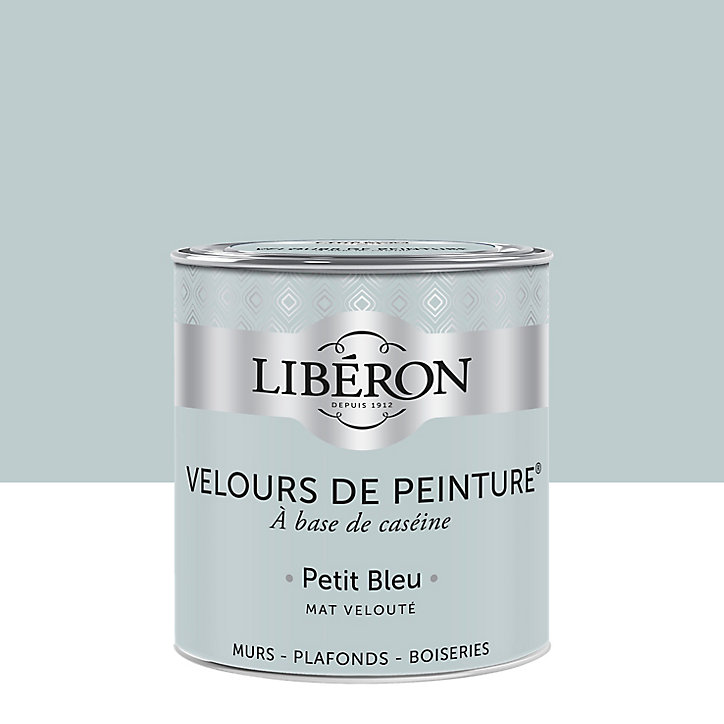 Peinture murs, plafonds et boiseries Velours de peinture petit bleu Libéron 0,5L