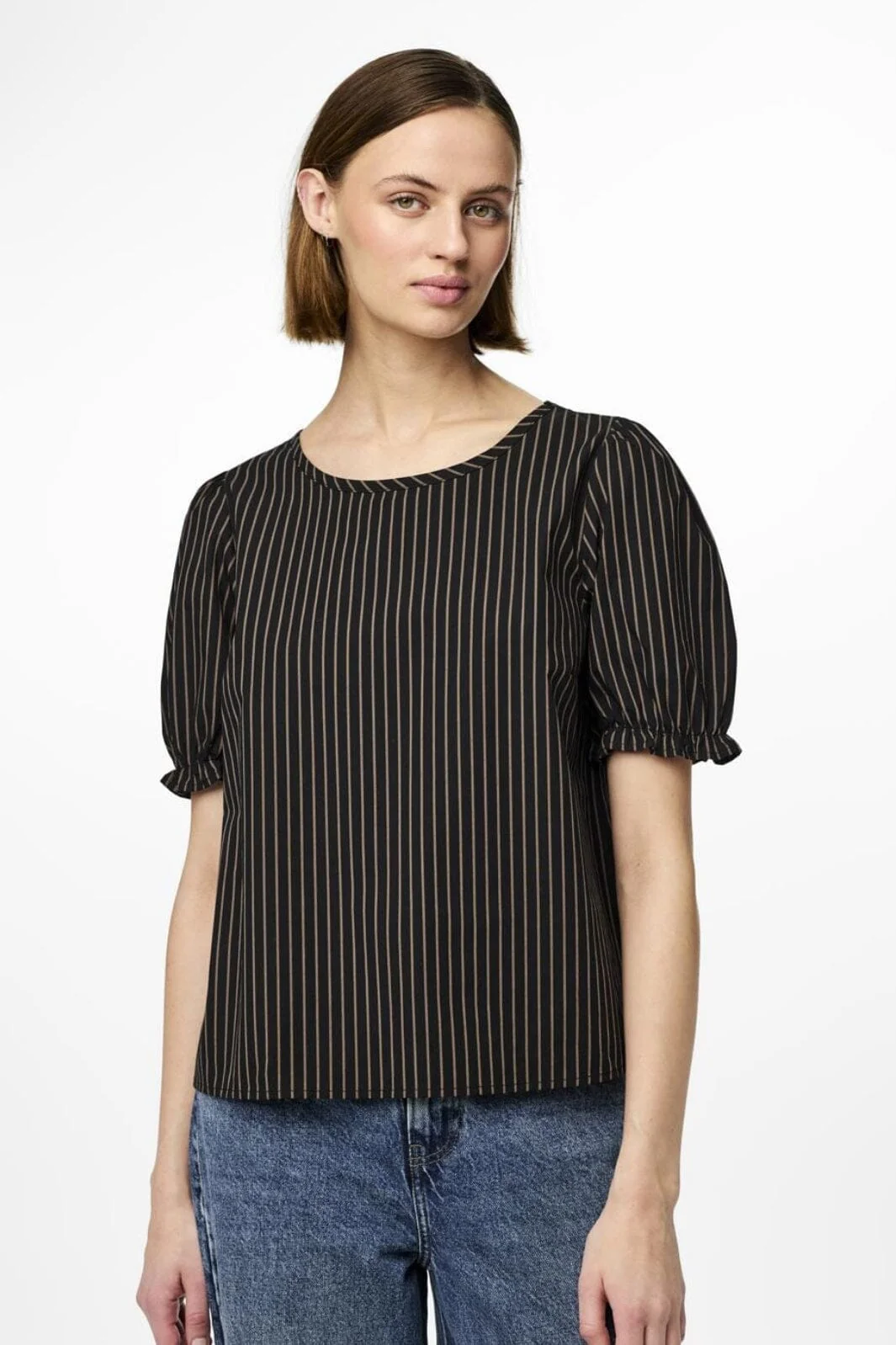 Pieces Pcpenny 2/4 O-Neck Top Camp Mm 4586947 black fossil