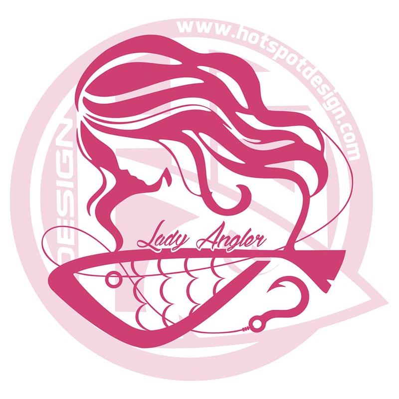 Autocollant Hot Spot Design Sticker Lady Angler