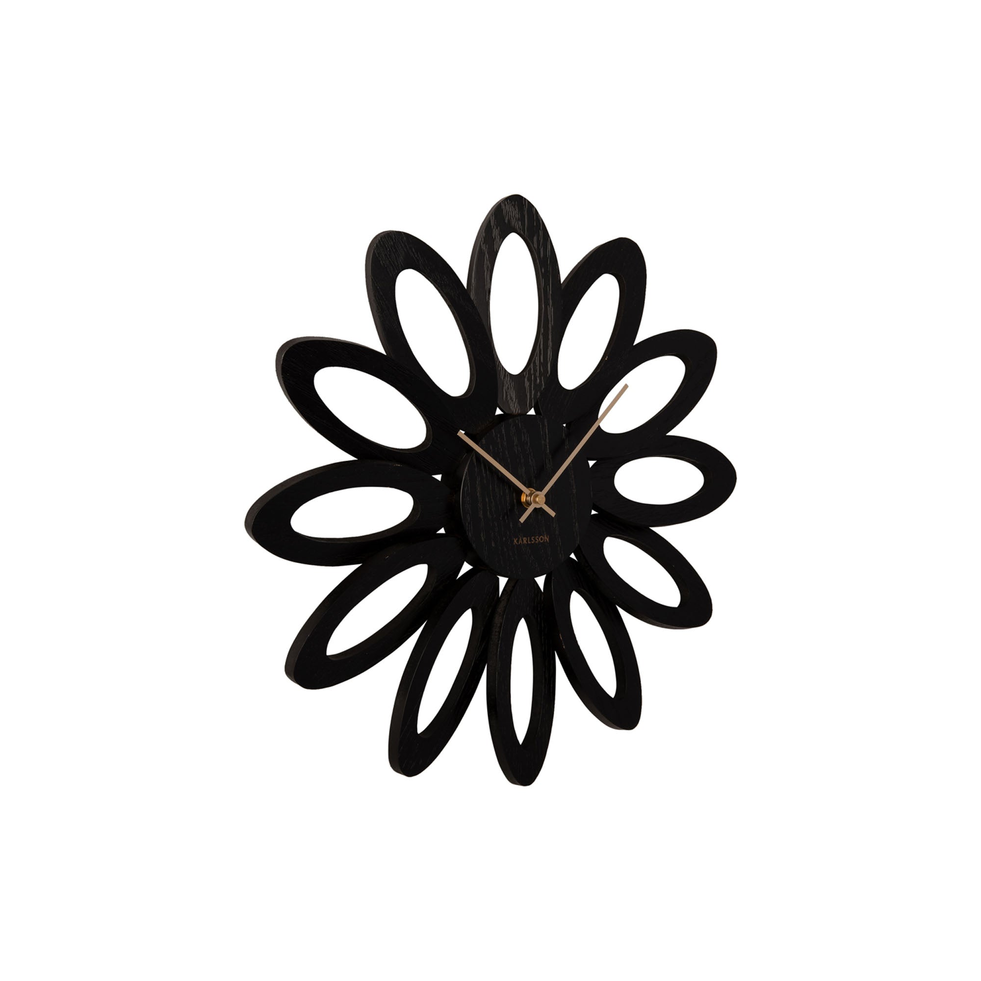 Karlsson - Wall clock Fiore wood veneer black