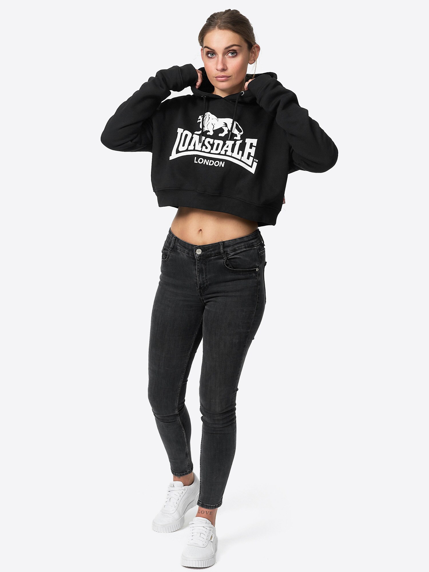 Lonsdale Frauen Kapuzensweatshirt Cropped ROXETH
