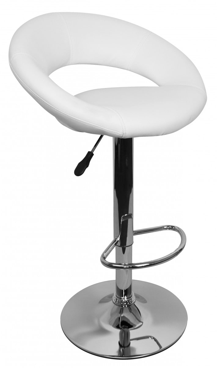 KADIMA DESIGN Barhocker mit Lehne, Kunstleder, verchromtes Gestell, Höhenverstellbarkeit