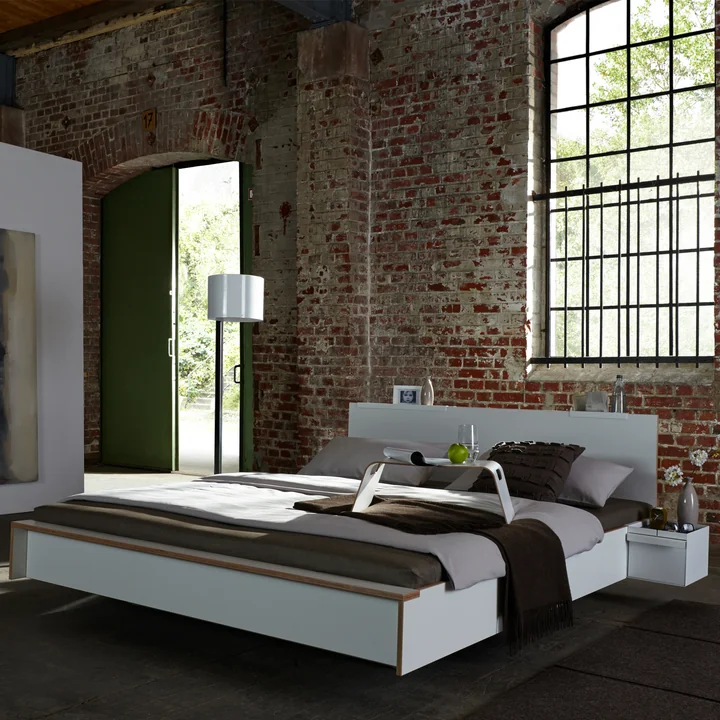 Müller Small Living - Flai Bett, Komforthöhe, 180 x 200 cm, CPL weiss