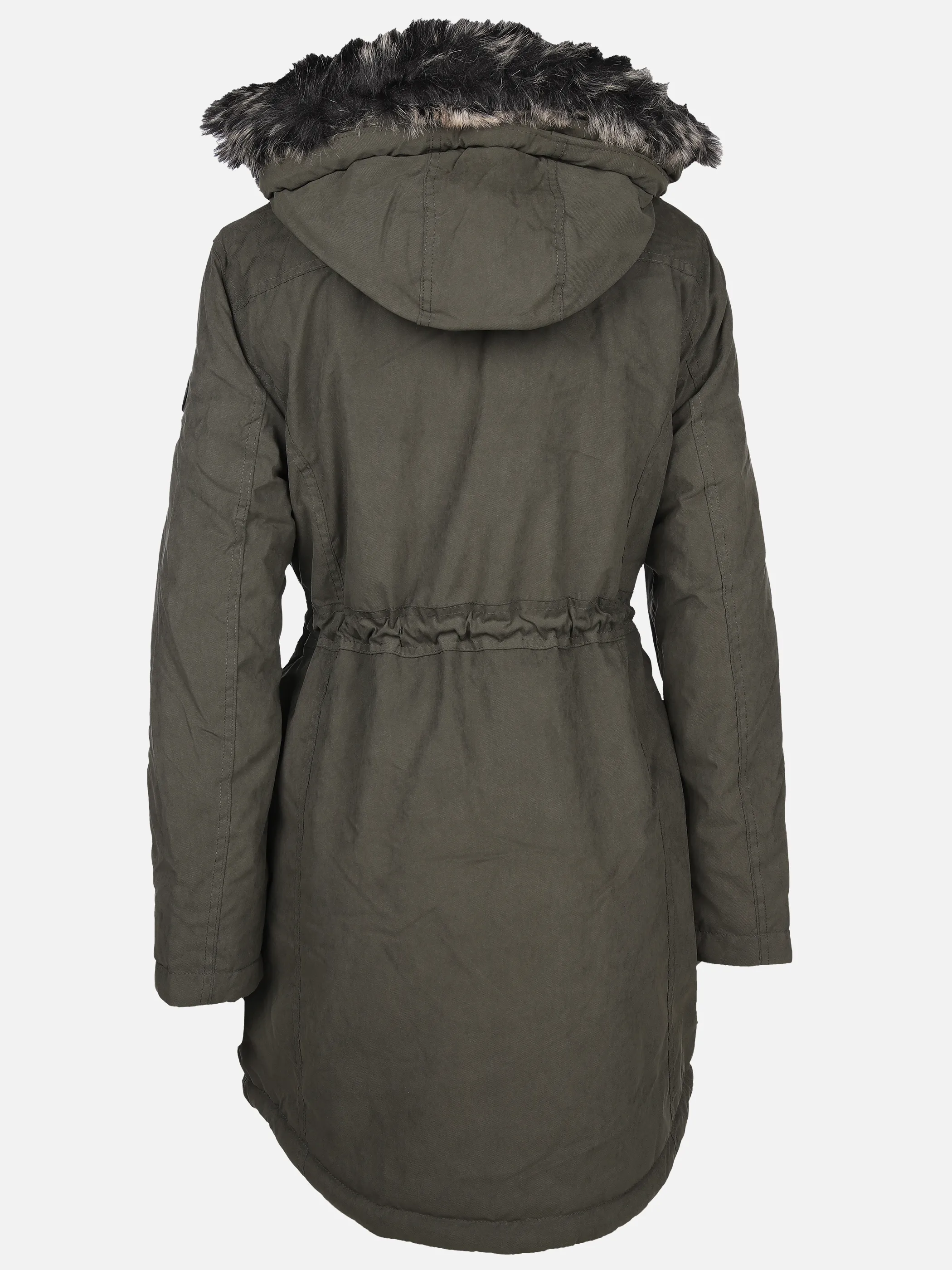 Damen Parka mit Kunstfellbesatz