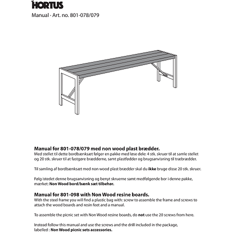 HORTUS bænk 180 cm - nonwood