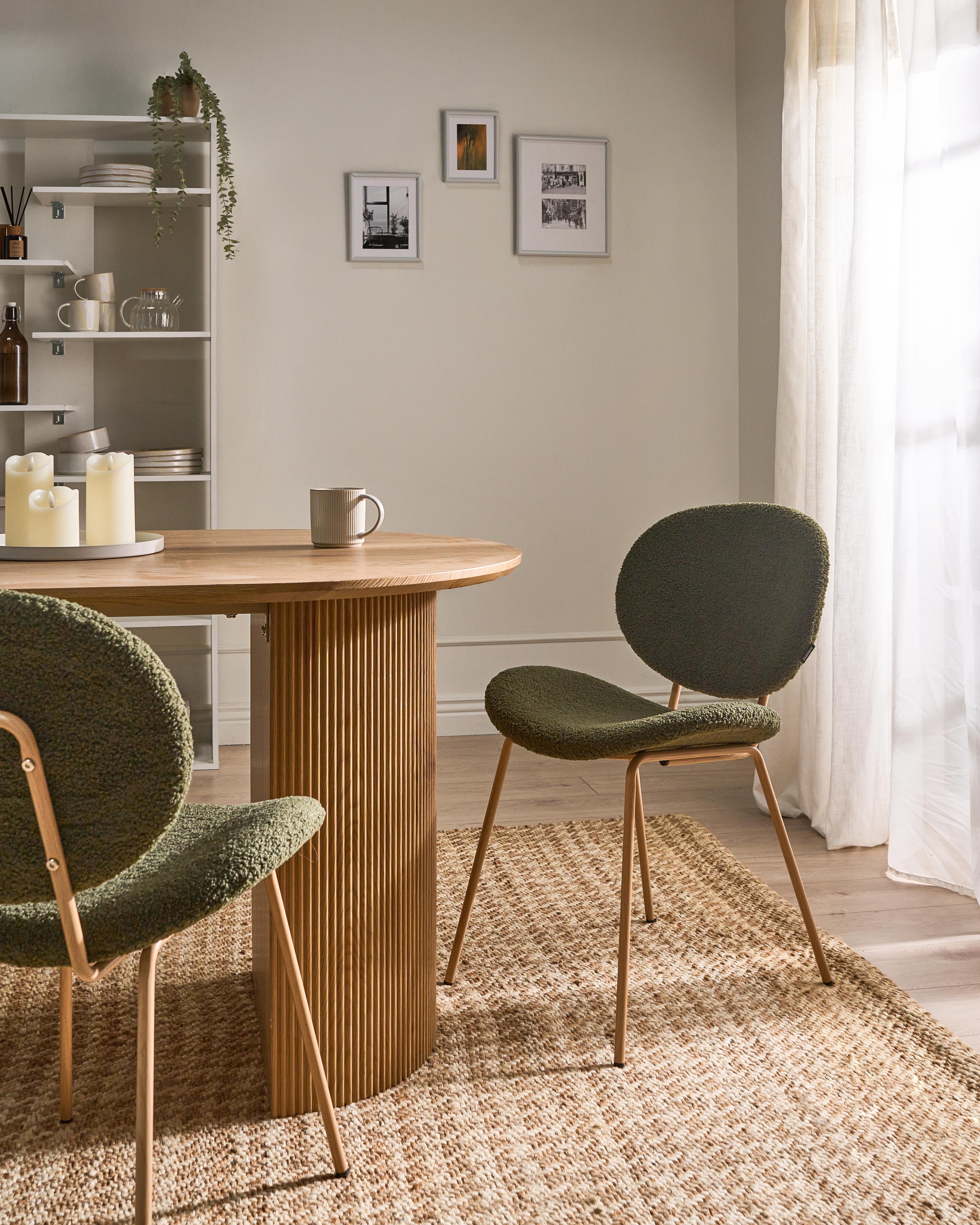 Set van 2 eetkamerstoelen LUANA Bouclé Donkergroen