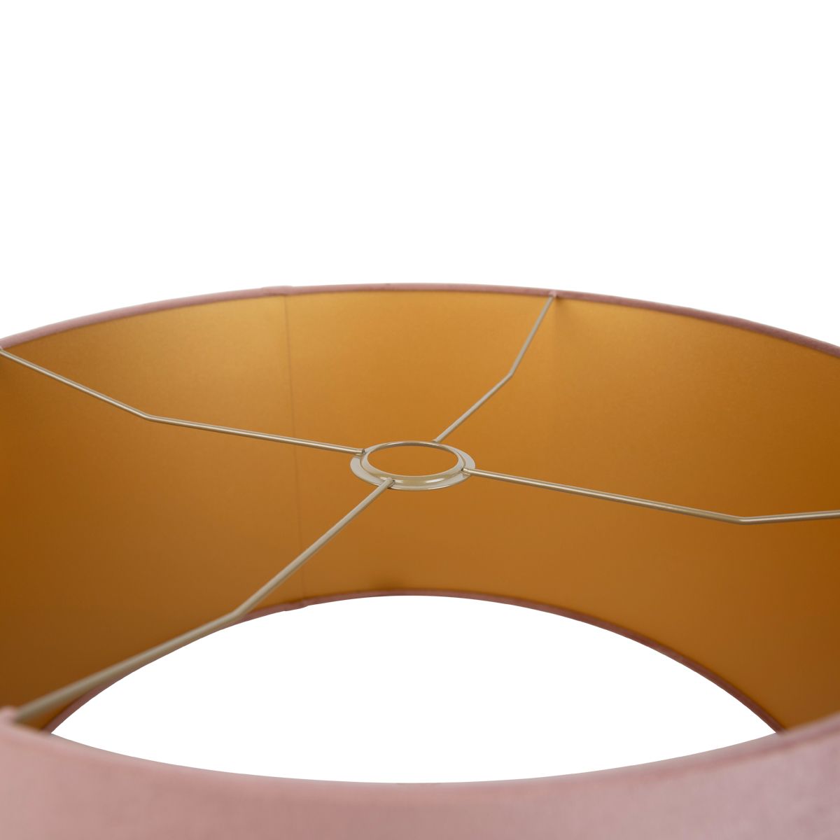 Velours lampenkap roze 50/50/25 met gouden binnenkant