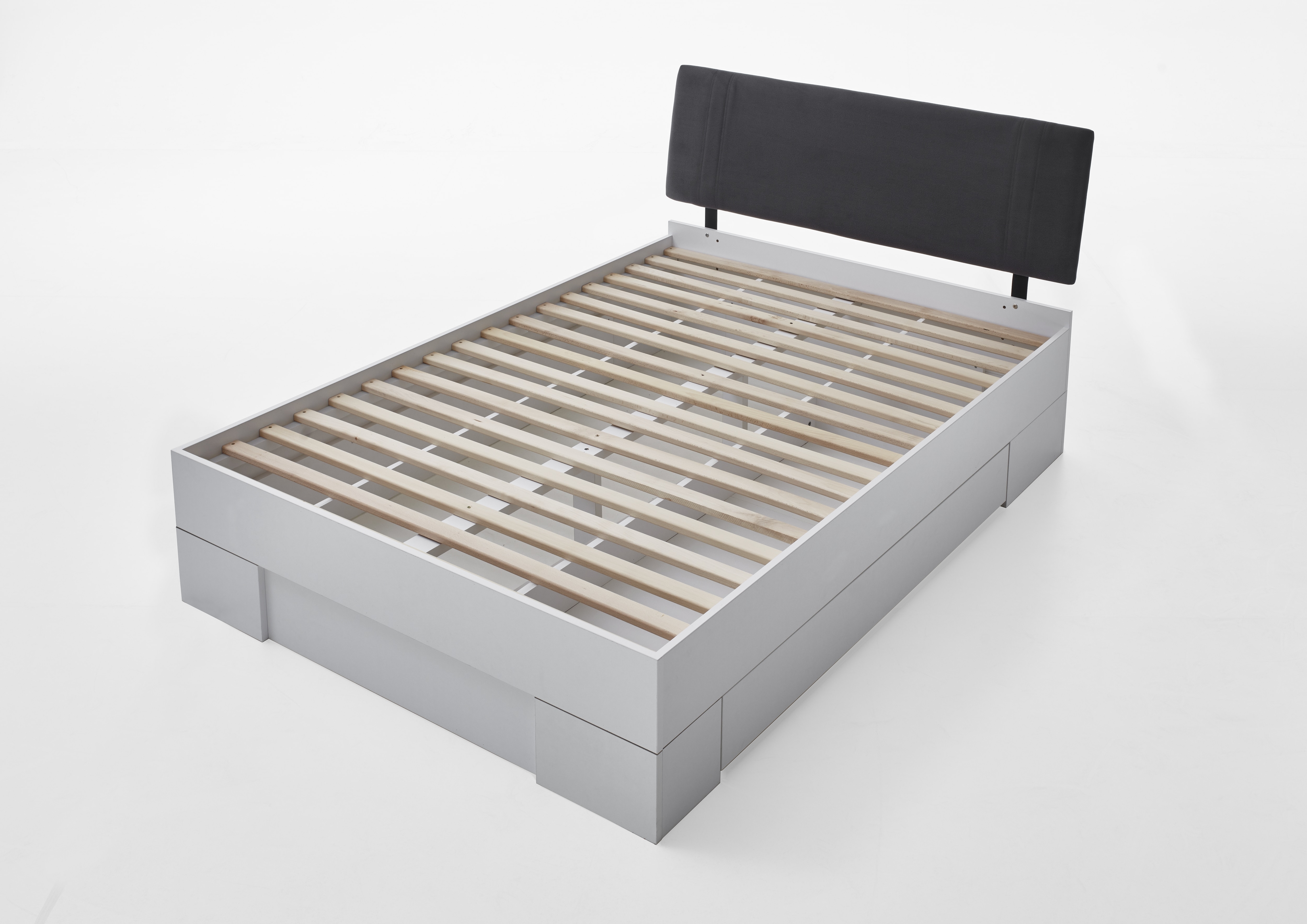 Relita - Futonbett SANDRO 90 x 200 cm Liegefläche mit Polsterkopfteil, inkl. Lattenrost, Ausführung Dekor Weiß