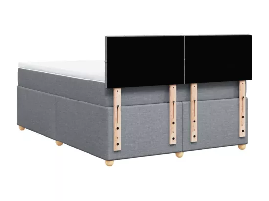 Sommier à lattes de lit avec matelas Gris clair 160x200cm Tissu