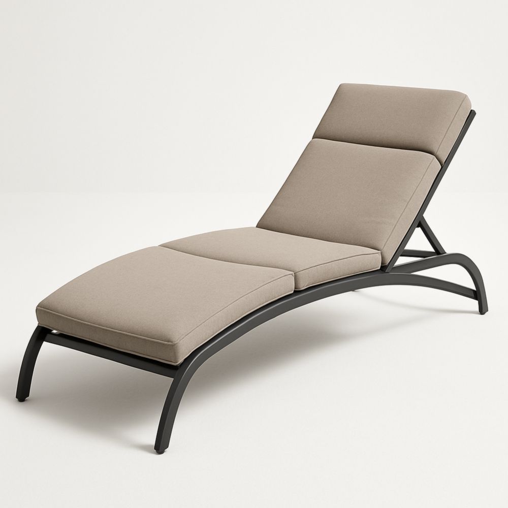 Gartenliege Aluminium Polyester Beige 200x65x30 cm