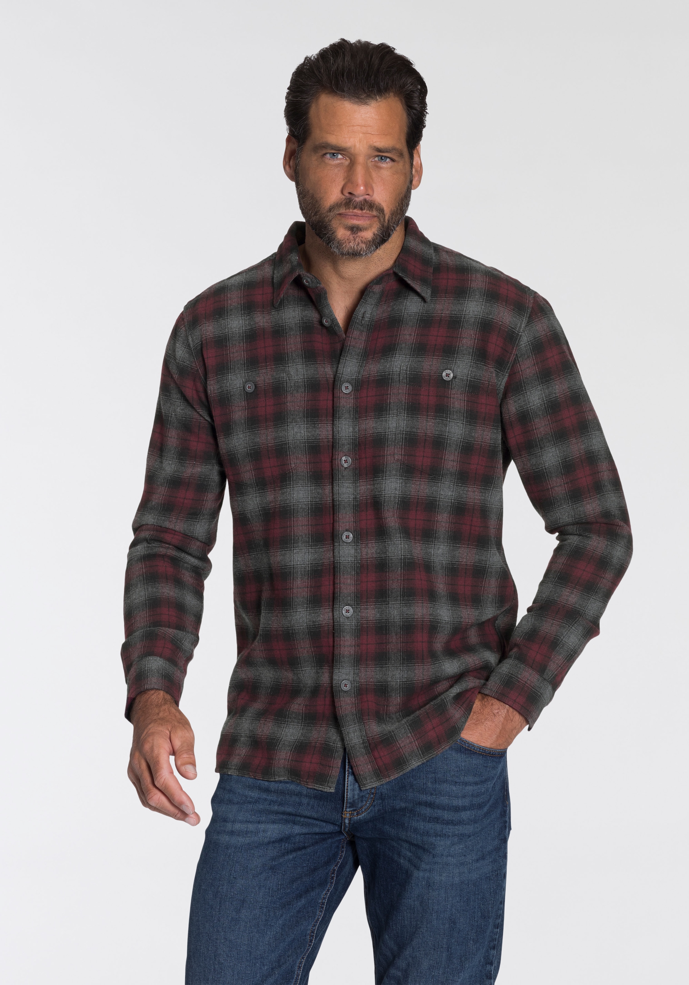 Man's World Flanellhemd , mit 2 Brusttaschen