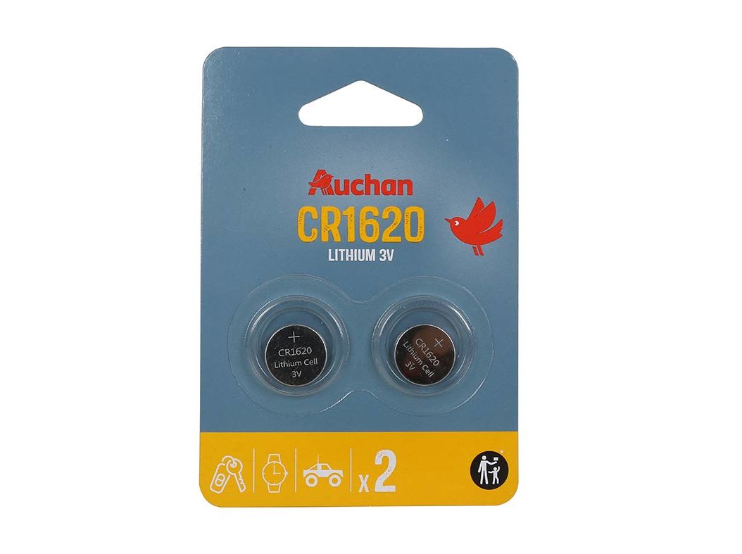 PACK 2 PILHAS LITIUM AUCHAN STANDARD CR1620