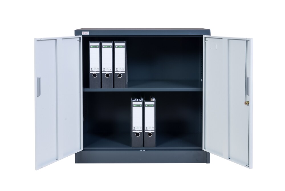Jet-Line Aktenschrank KIEW dunkelgrau anthrazit knock down90x40x90cm