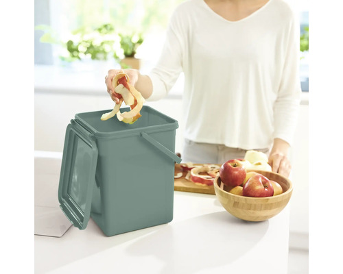 Rotho Bio-afvalbak, kunststof, 9 l, groen