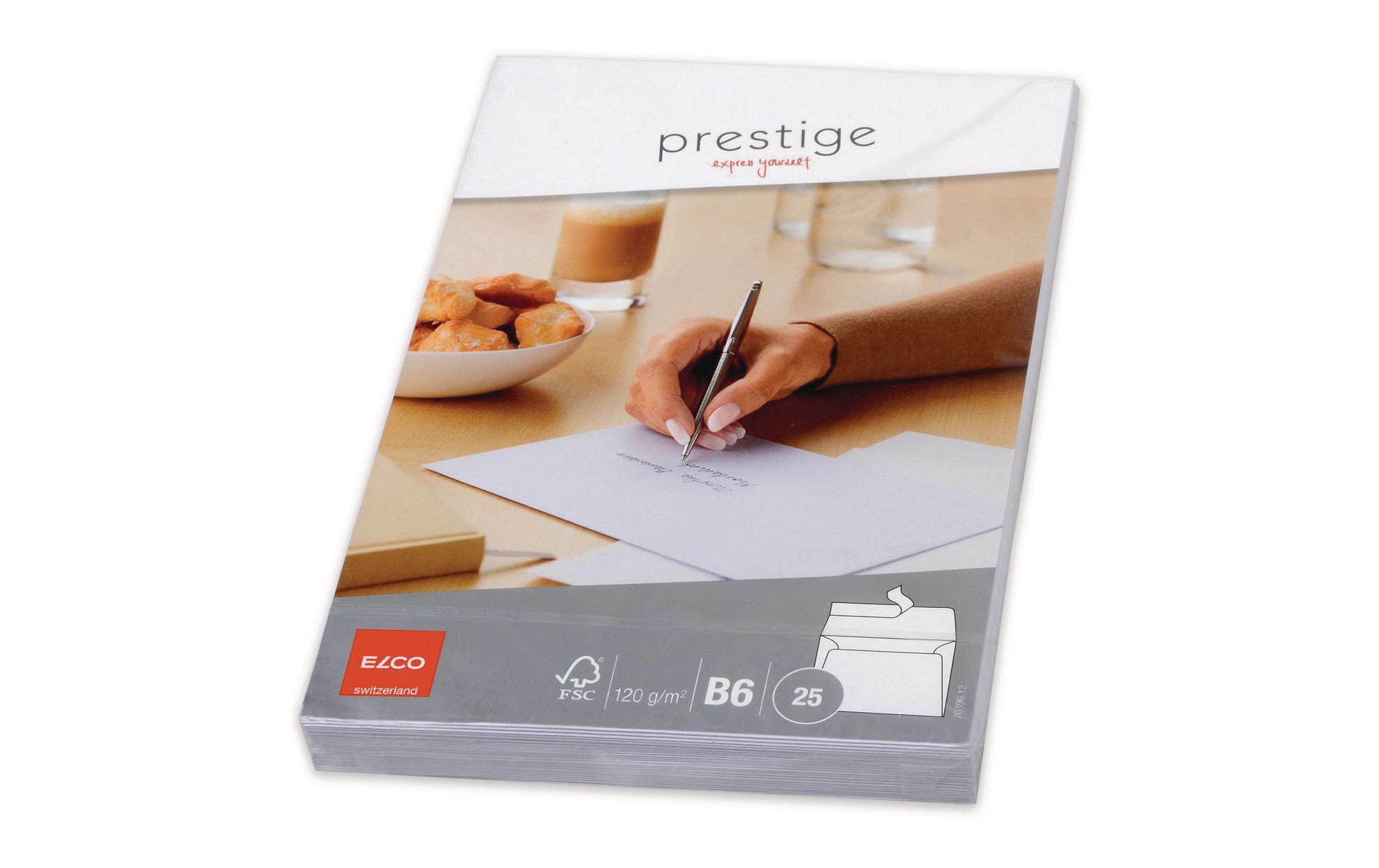 Couvert Prestige B6 ohne Fenster, 25 StückHochwertiger Briefumschlag