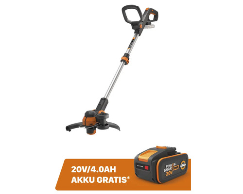 WORX 20V 30cm snoerloze grastrimmer WG163E.9 + GRATIS bonusartikel: 20V accu WA3644 (4,0Ah)