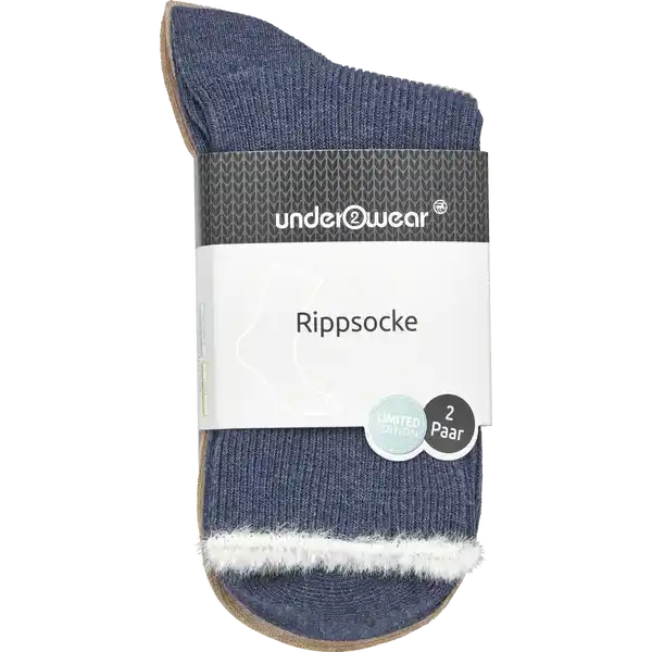 Socke Feather Yarn Doppelpack blau / beige Gr. 39 / 42