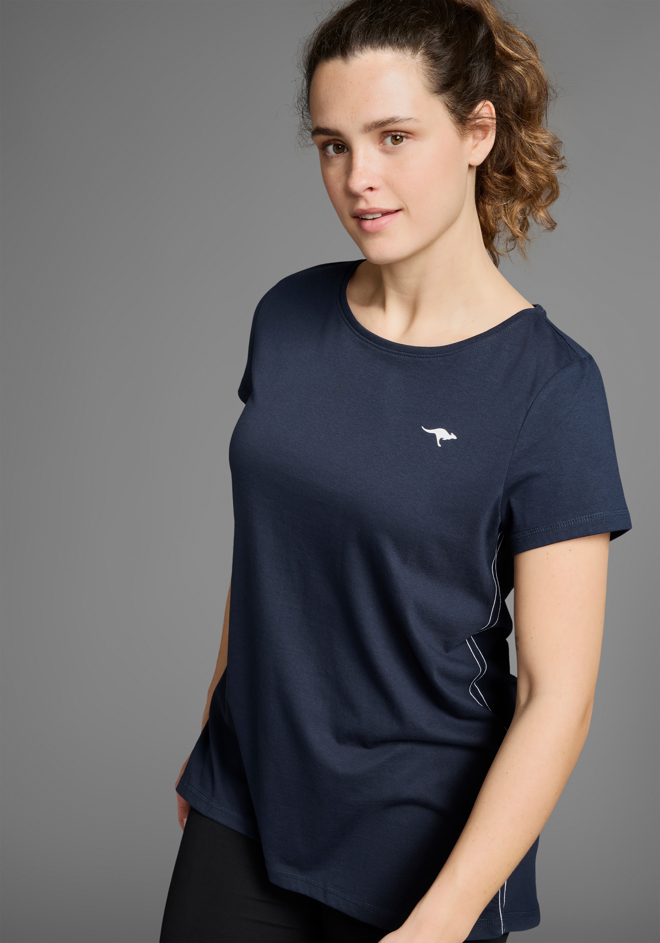 KangaROOS Longshirt, 2 Stk. Kurzarm,  figurumschmeichelnde Passform, grosse Grössen