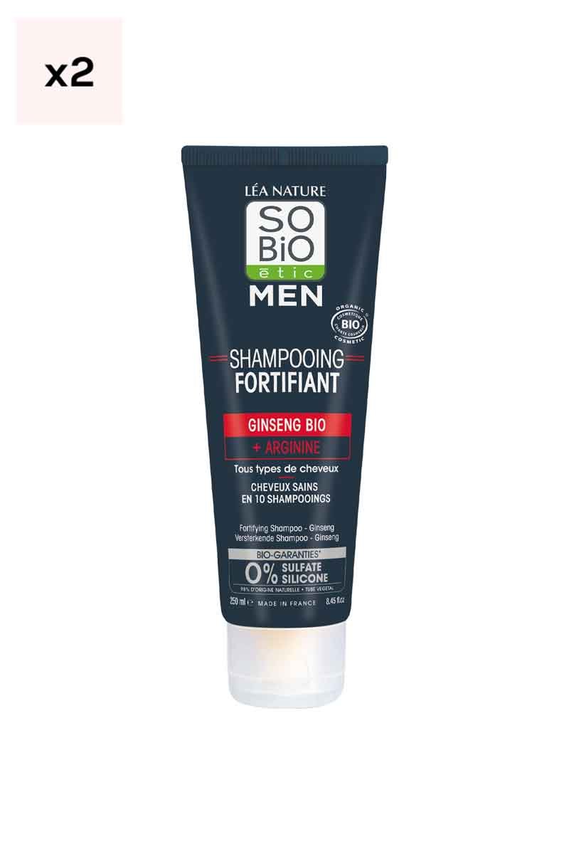 Shampoings fortifiants bio - Ginseng - Homme - 2 x 250 ml