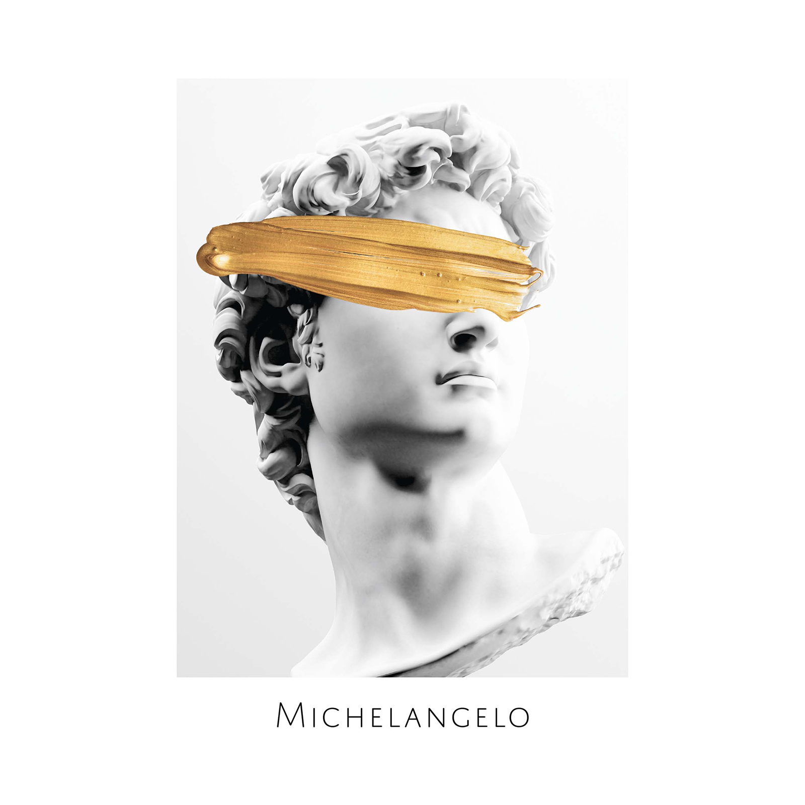 Gerahmtes Bild MICHELANGELO - weiß-gold - 30x40 cm
