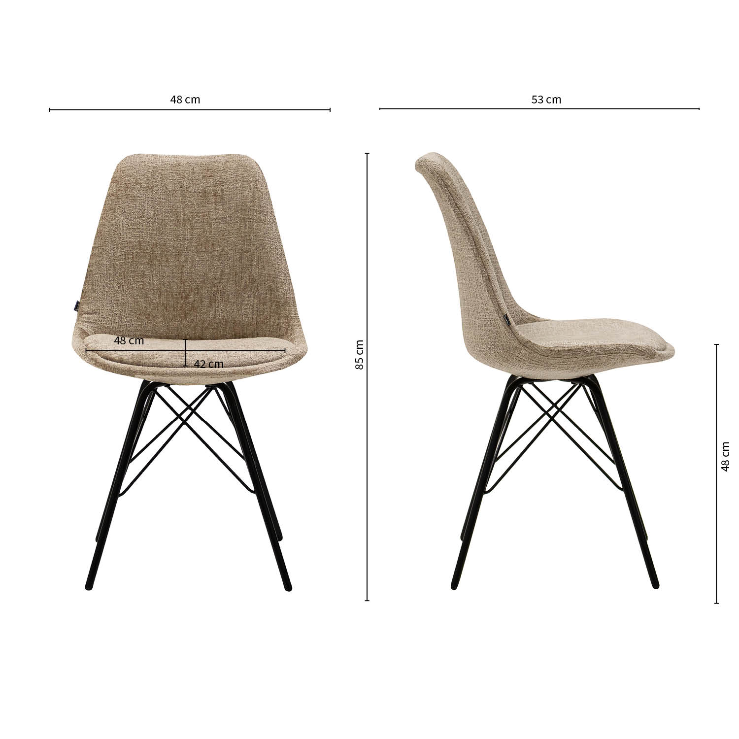 Kick eetkamerstoel Bren - beige