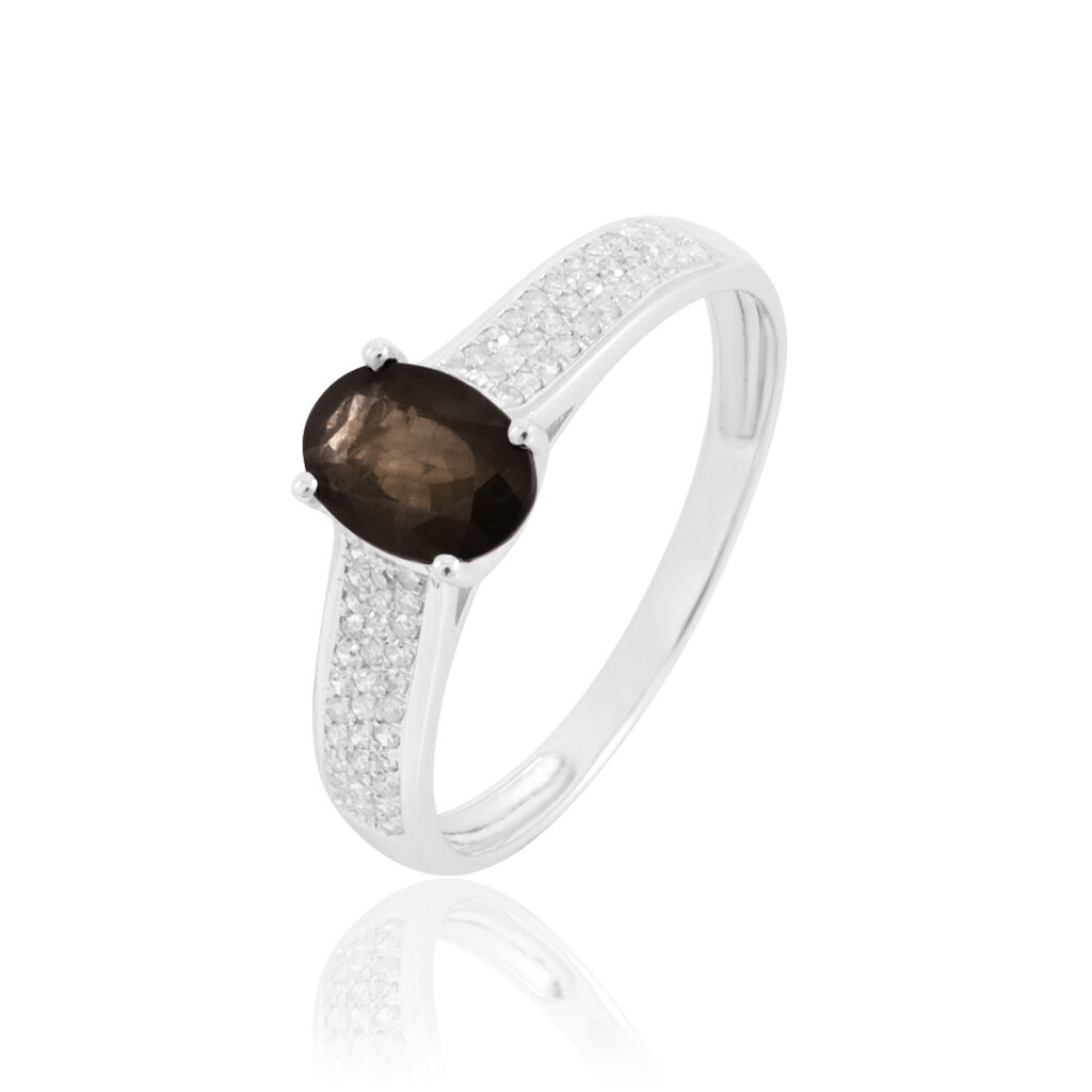 Bague Crista Or Blanc Quartz Et Diamant