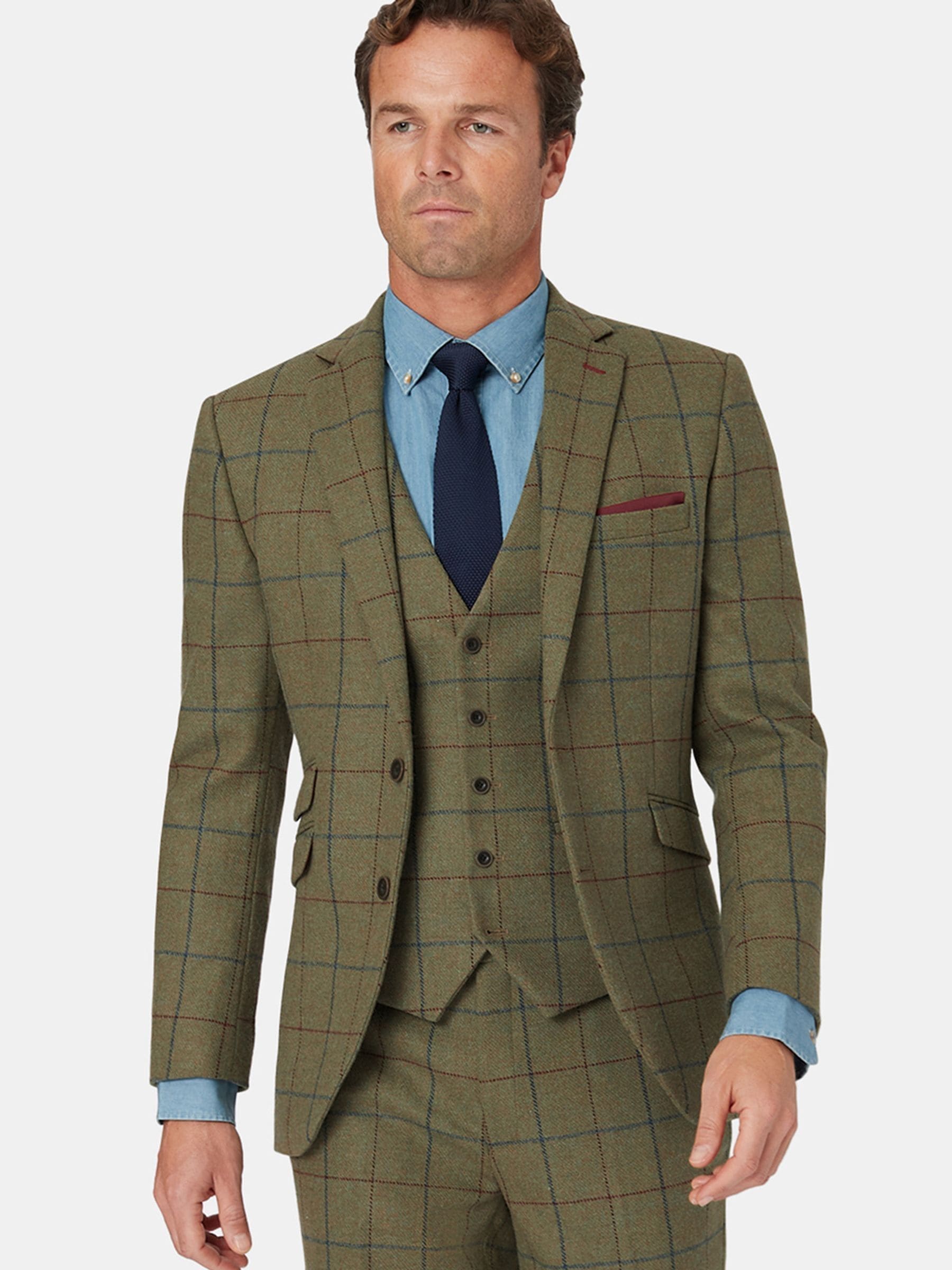 Groen - Brook Taverner Check Wool Suit Jacket