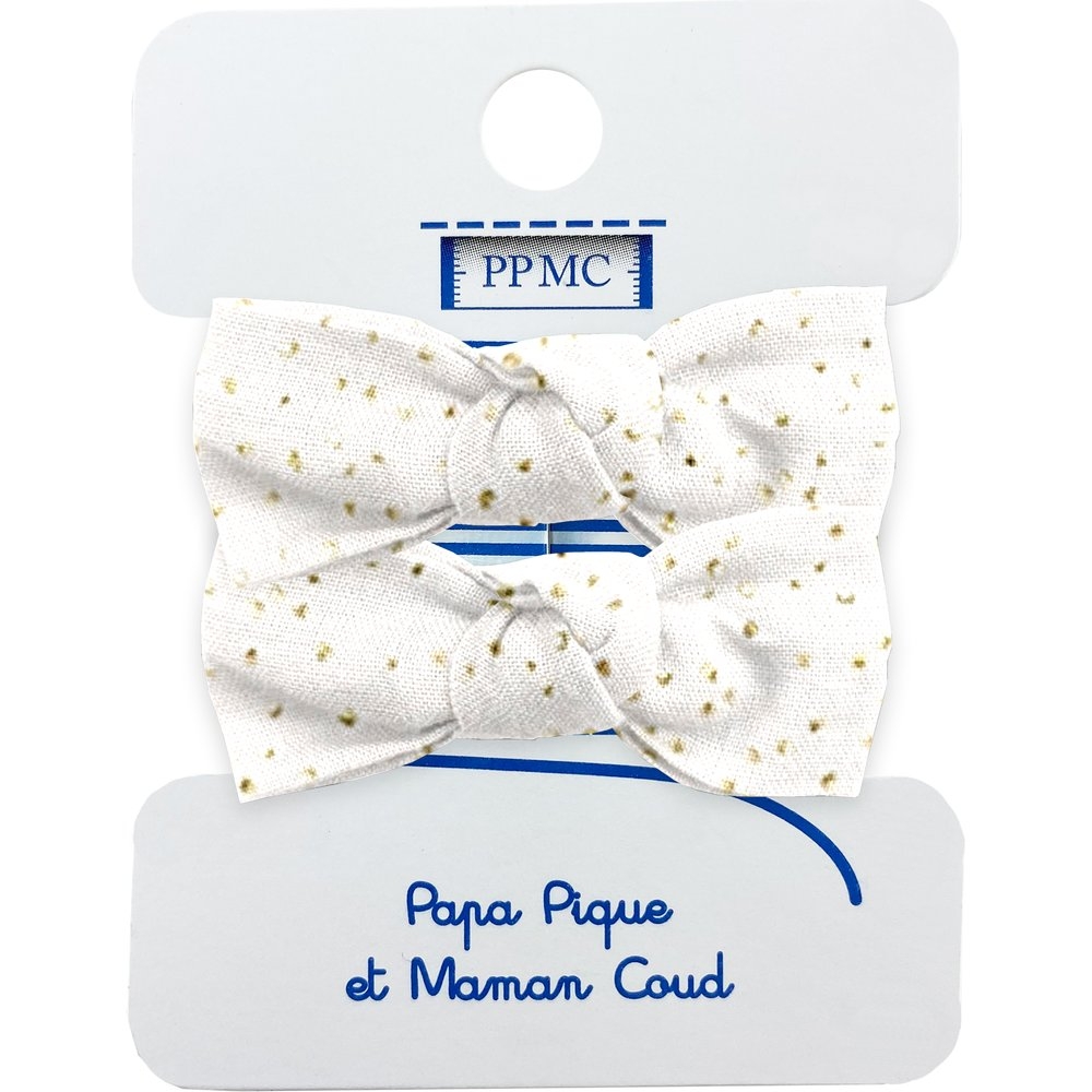 Mousse Petit Noeud Blanc Pailleté