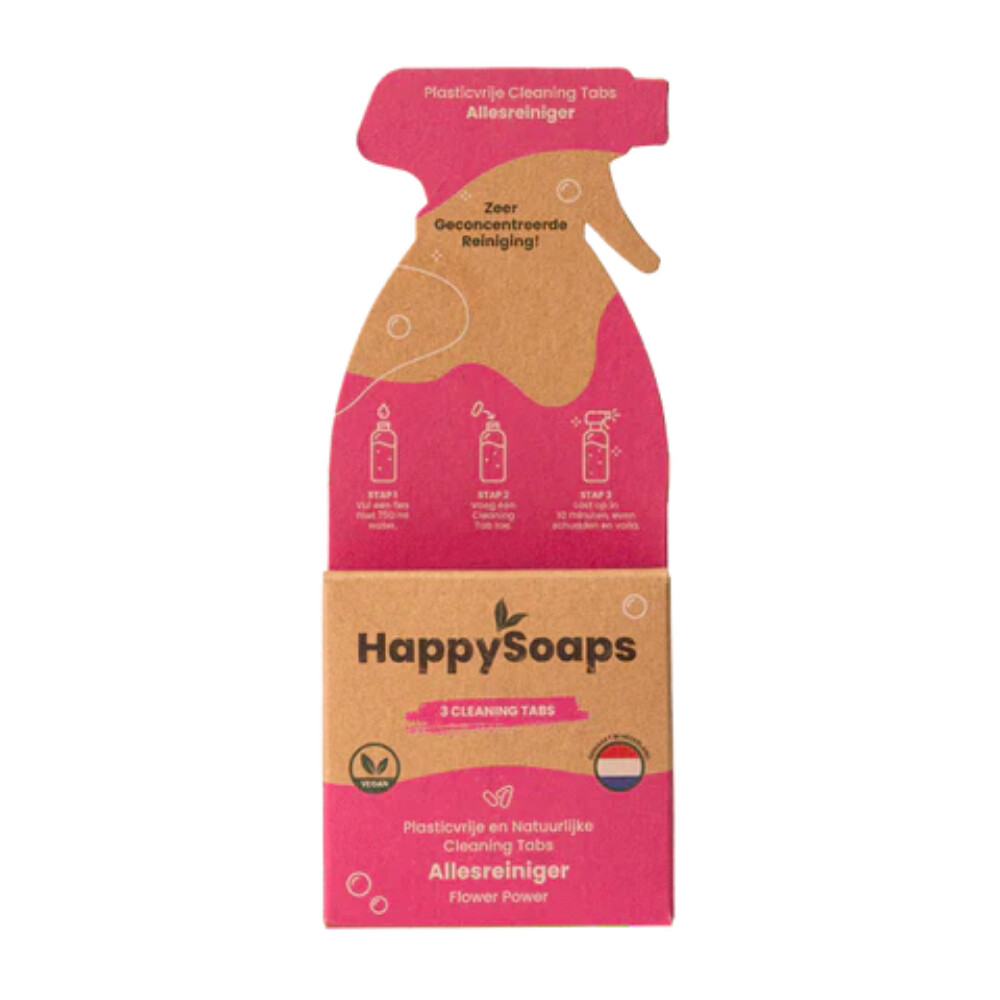 HappySoaps Cleaning Tabs Allesreiniger Flower Power24 gr