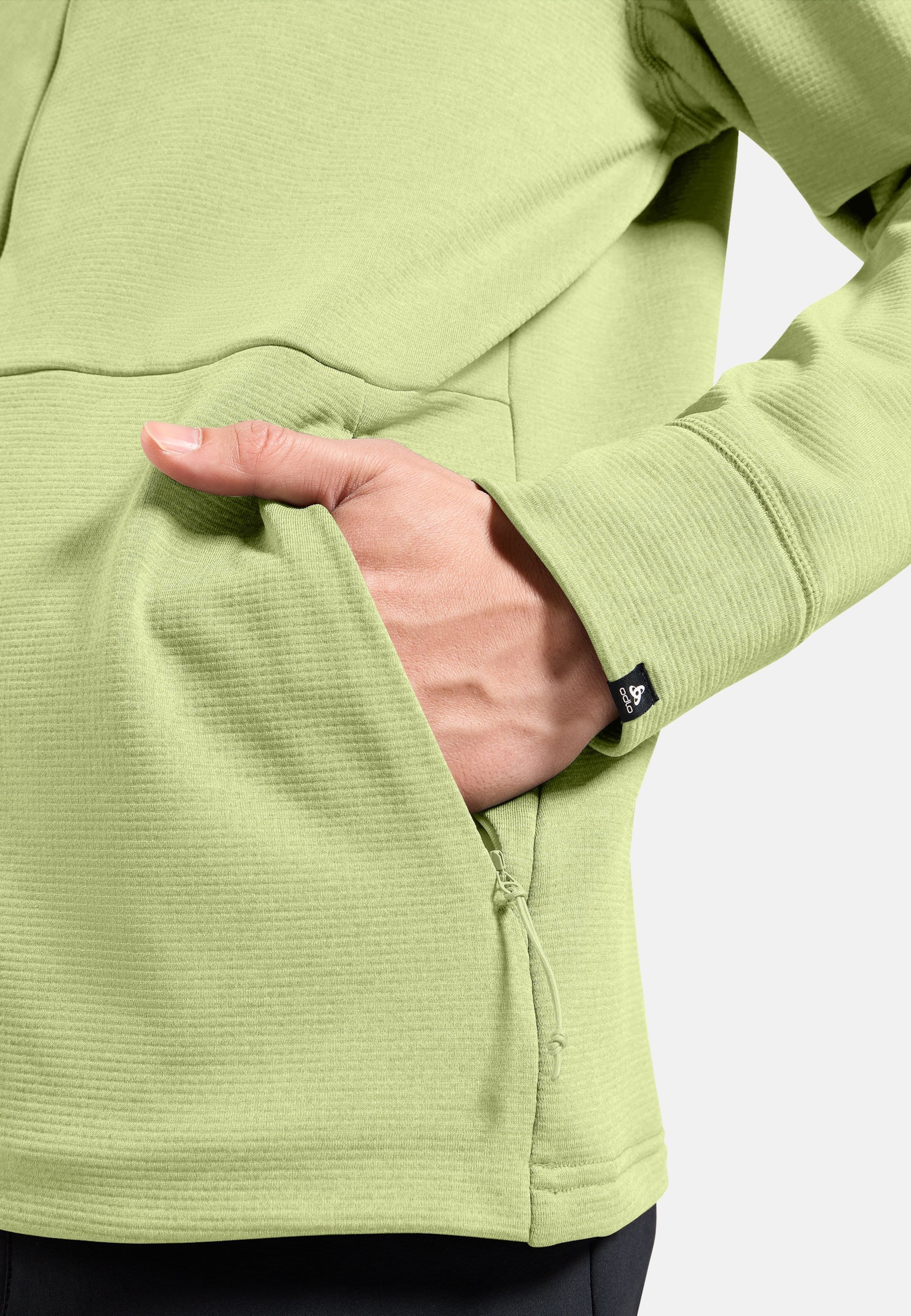 Essentials Multisport Mid Layer aus Grid-Fleece mit Reissverschluss in shadow lime melange