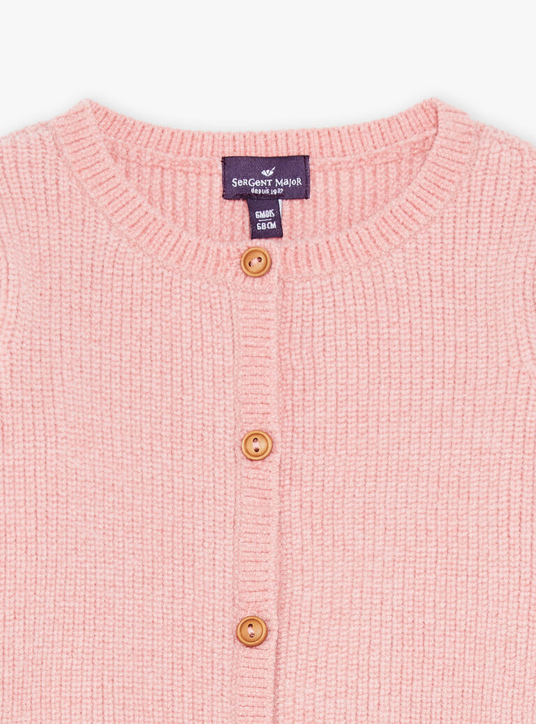 Gilet en tricot rose