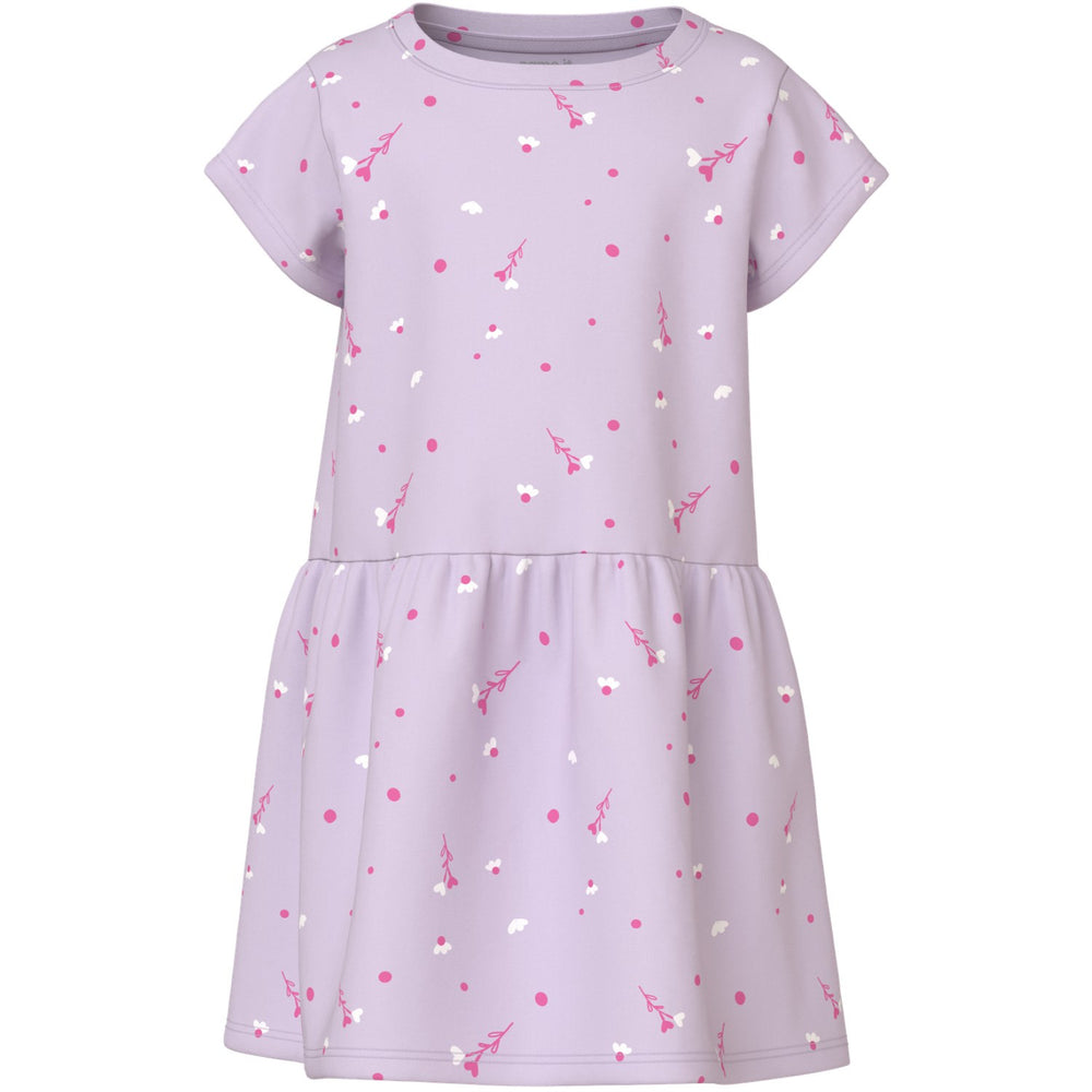 Køb Name It Lavender Fog White Florals Nmfvilinse Capsl Kjole