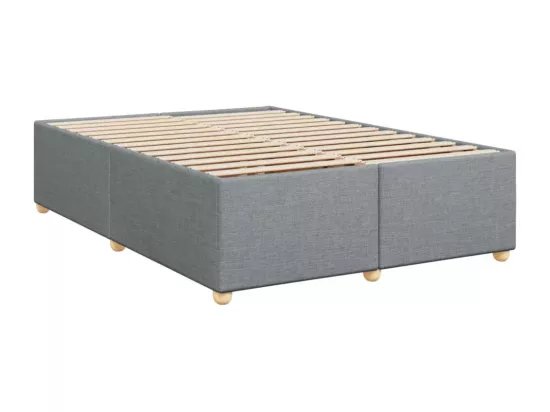 Sommier à lattes de lit avec matelas Gris clair 140x190cm Tissu