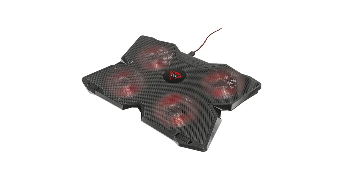 TrustGXT 278 Yozu Notebook Cooling Stand laptopkoeler  (Zwart, 20817, Rode leds)