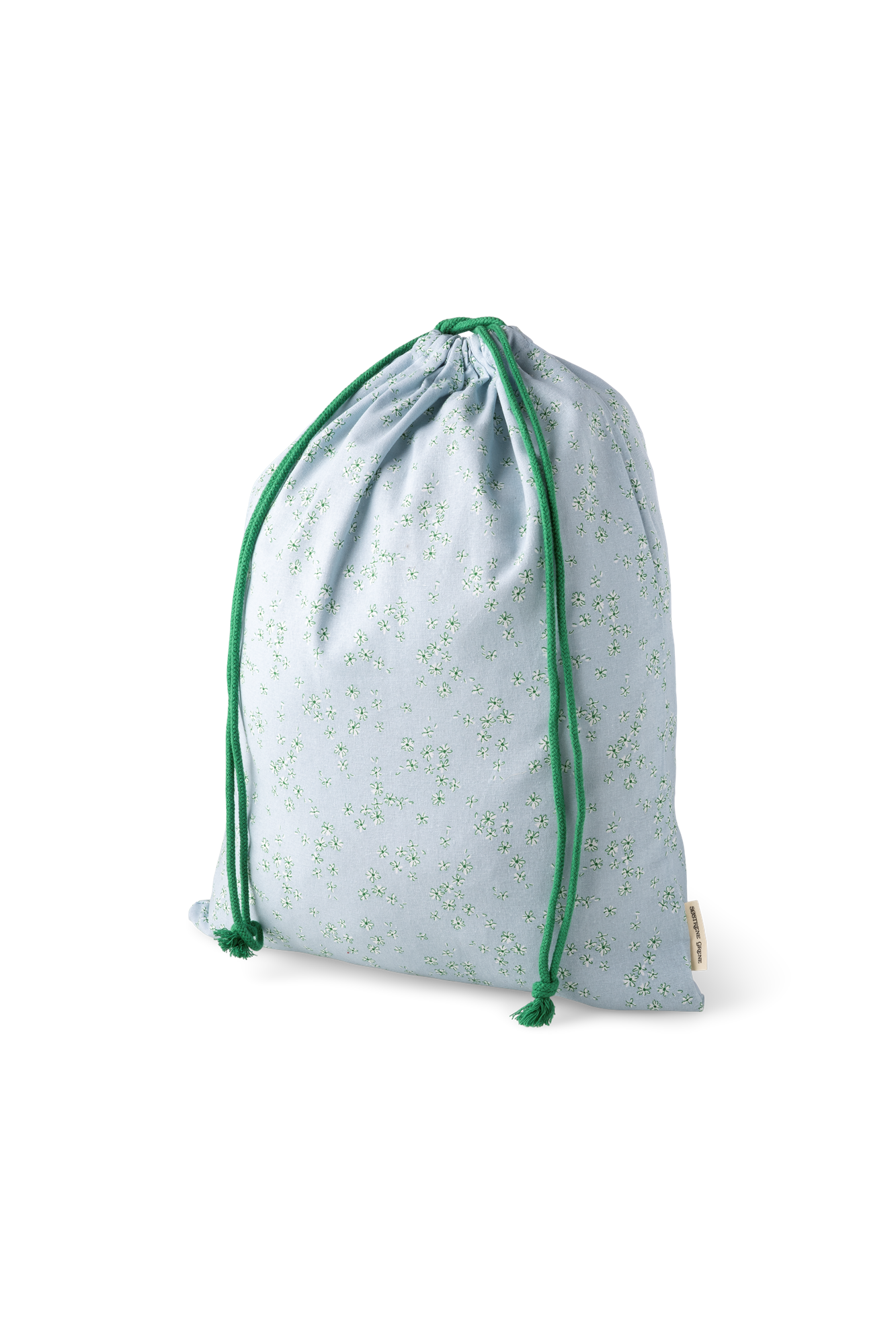 Stofpose med snor | Bomuld. 33 x 43 cm. | Misty Blue