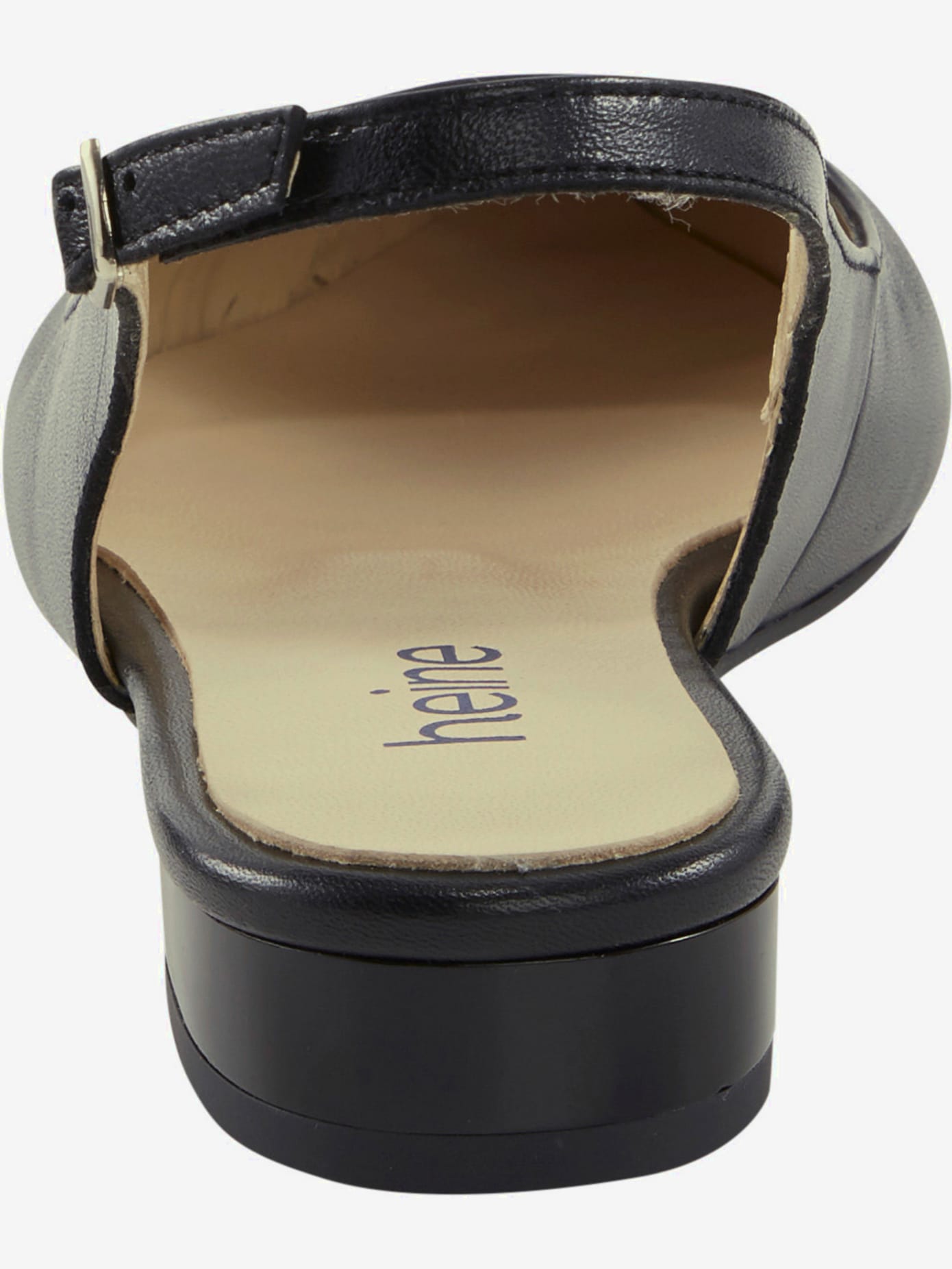 Ballerines ouvertes à l'arrière en cuir nappa de mouton