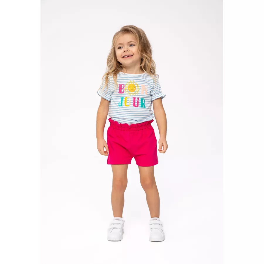 MINOTI T-Shirt und Shorts Set RosaWeiß