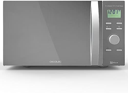 Cecotec Micro ondes avec Gril de 23 L ProClean 6110 Comptoir. 1280W, Numérique, Revêtement Ready2Clean et Technologie 3DWave, Écran LED, Noire, avec finitions en Acier inoxydable : Cuisine et Maison